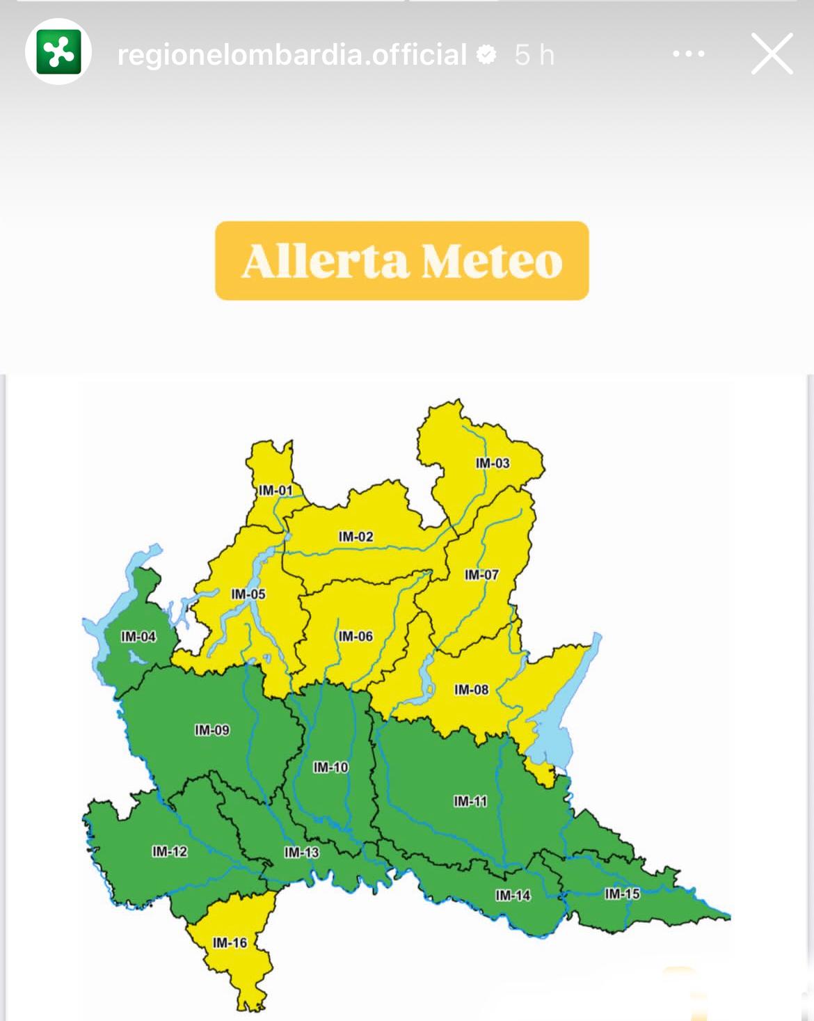 Allerta Regione Lombardia ufficiale